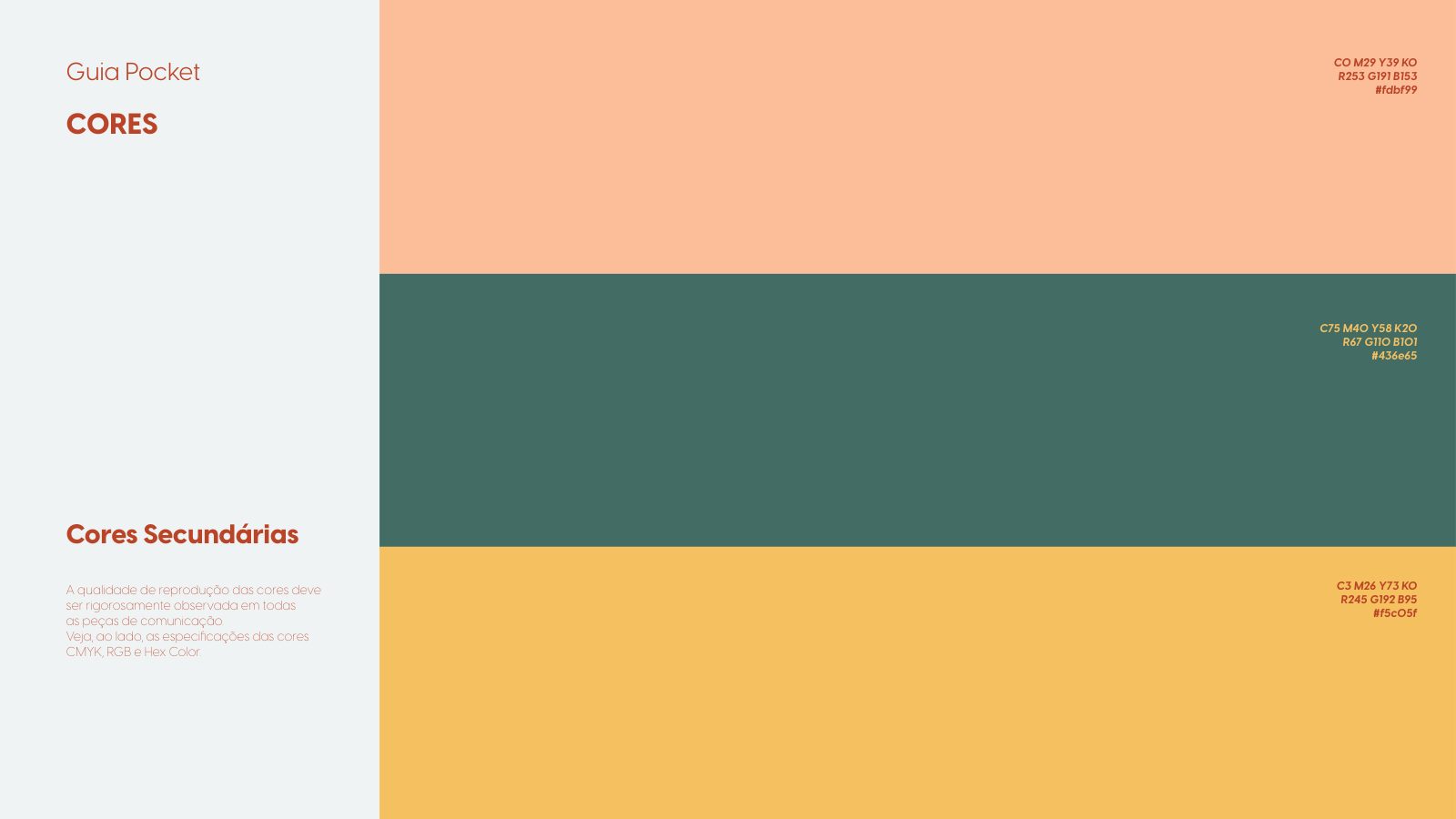 Paleta secundária — dourado, pêssego e verde-musgo