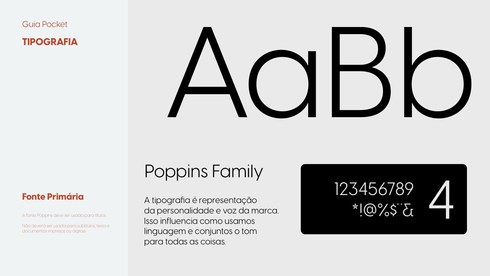 Tipografia primária — Poppins para títulos