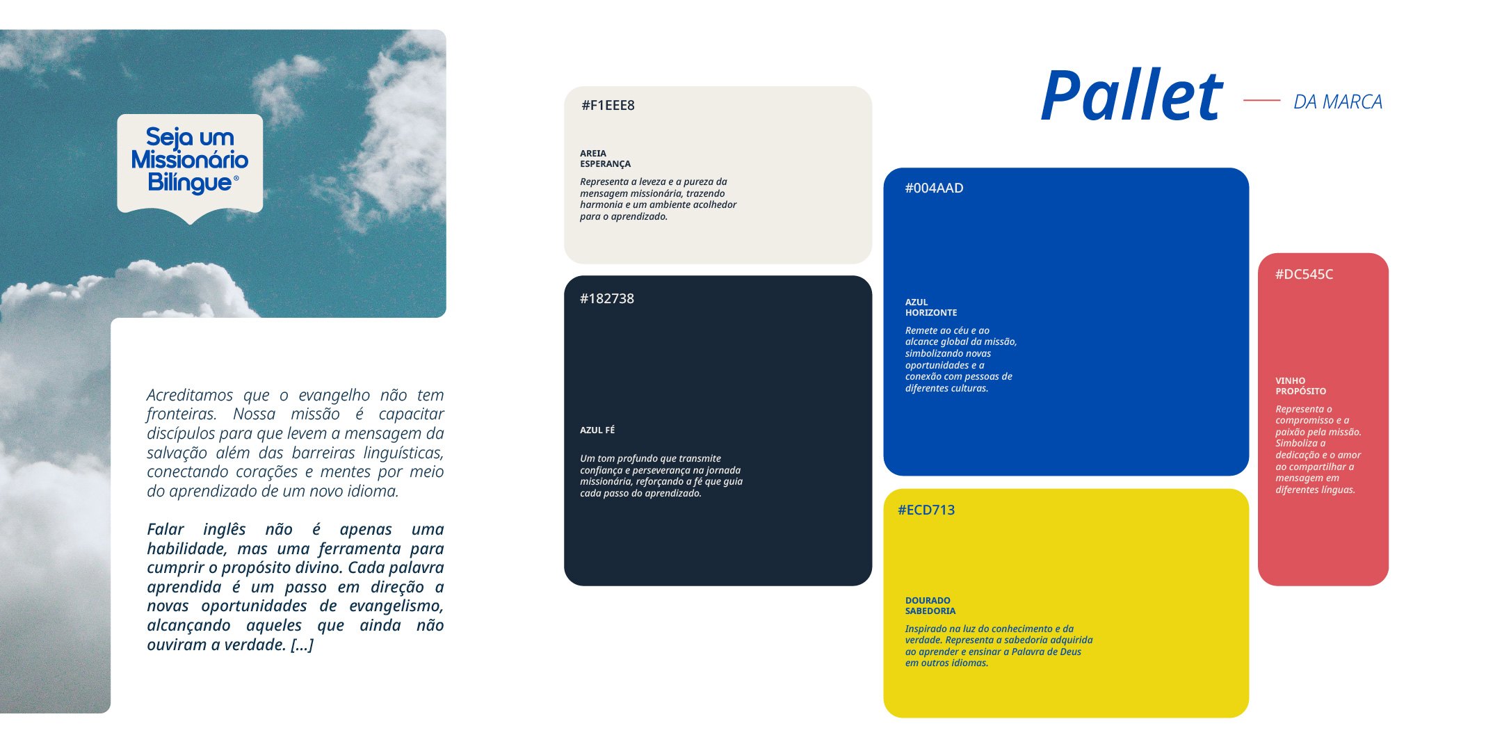 Palette — horizon blue, purpose wine, wisdom gold, faith blue and hope beige